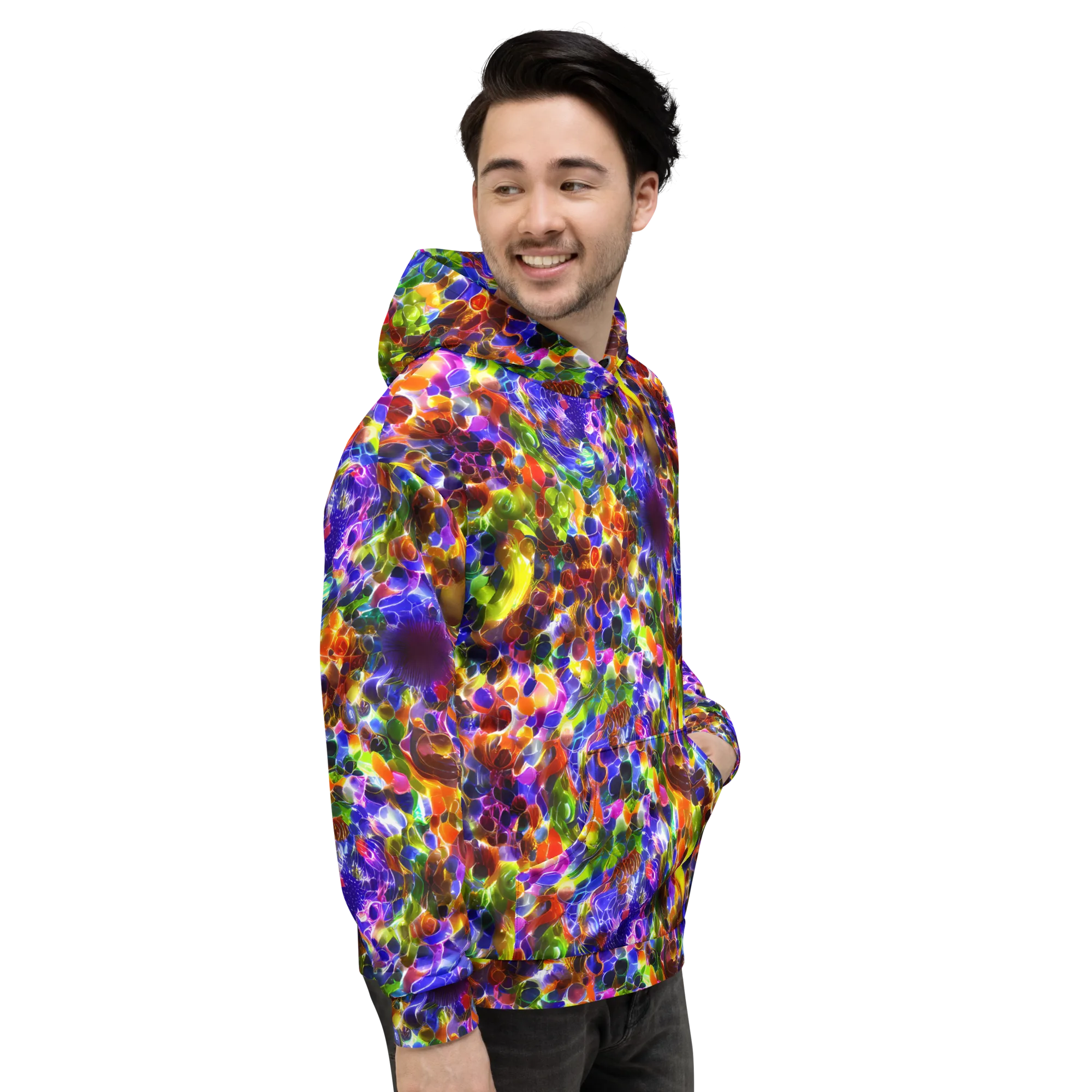 Neon Botanica on Hoodie — Right