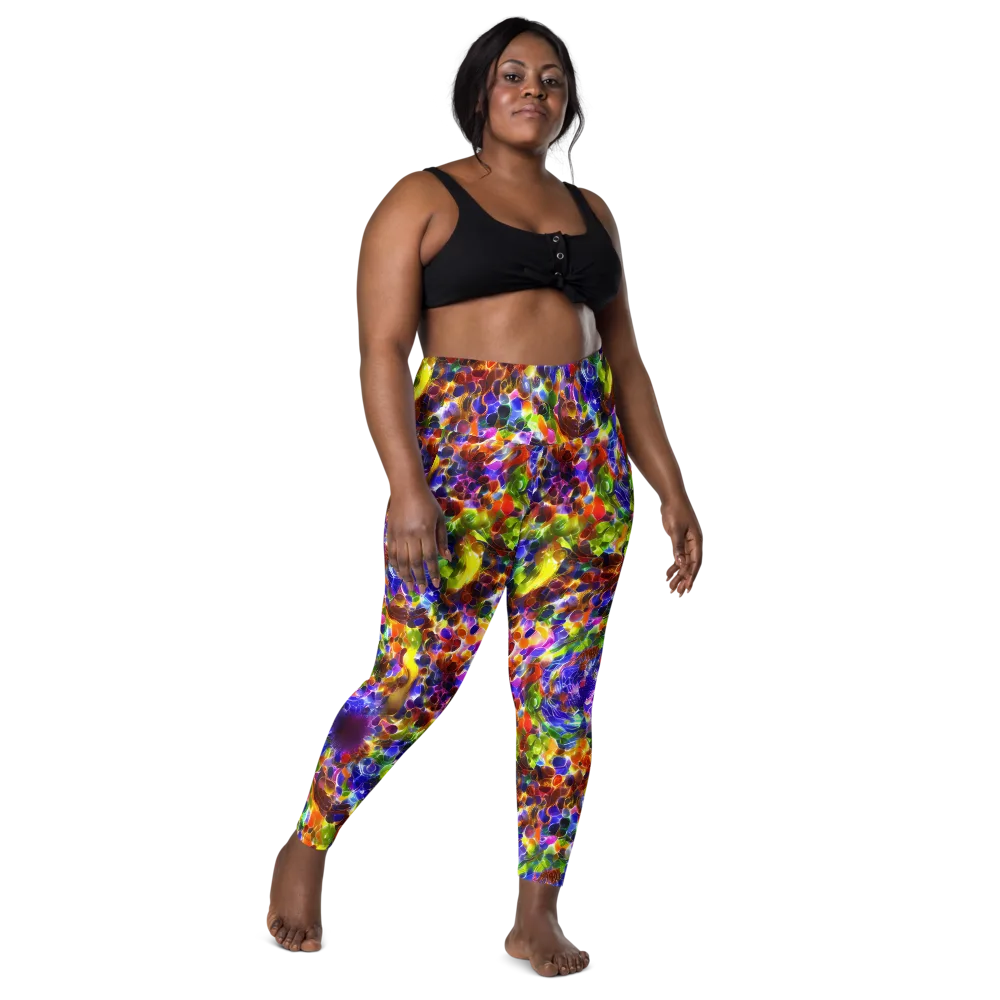 Neon Botanica on Leggings with Pockets — Front