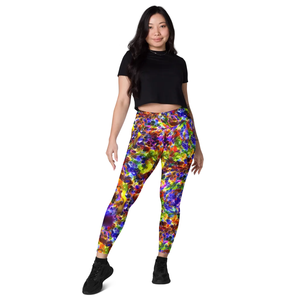 Neon Botanica on Leggings with Pockets — Front
