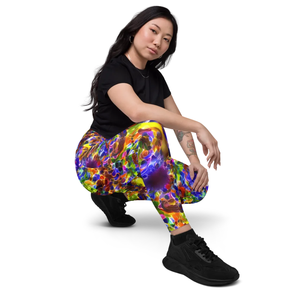 Neon Botanica on Leggings with Pockets — Right Front