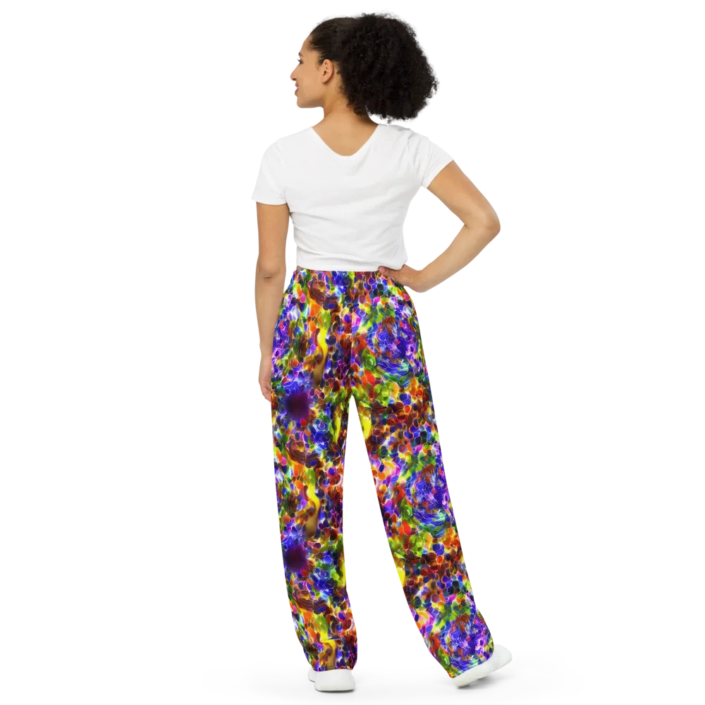Neon Botanica on Wide-Leg Pants — Back
