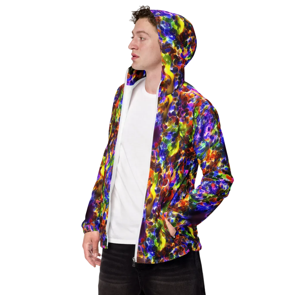 Neon Botanica on Men's Windbreaker — Left Front