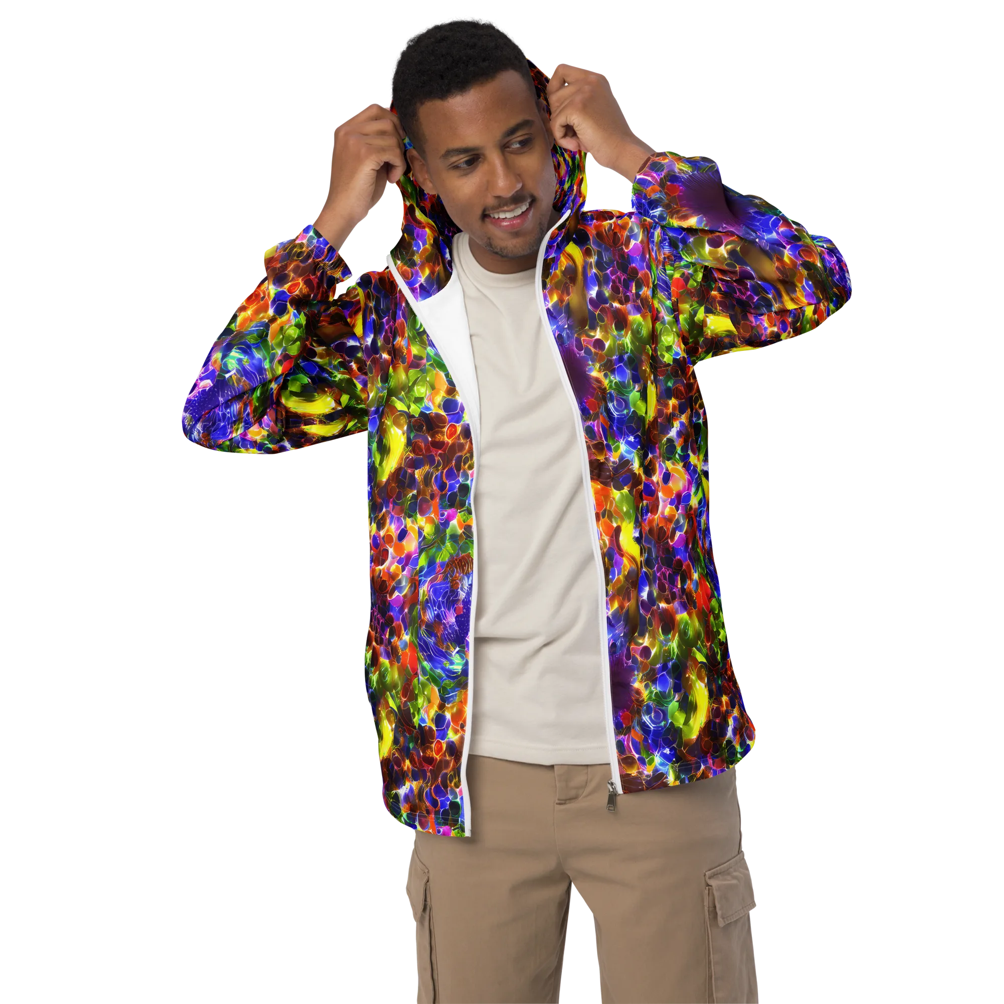 Neon Botanica on Men's Windbreaker — Front