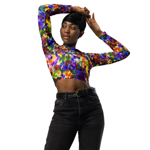 Neon Botanica on a Long Sleeve Crop Top