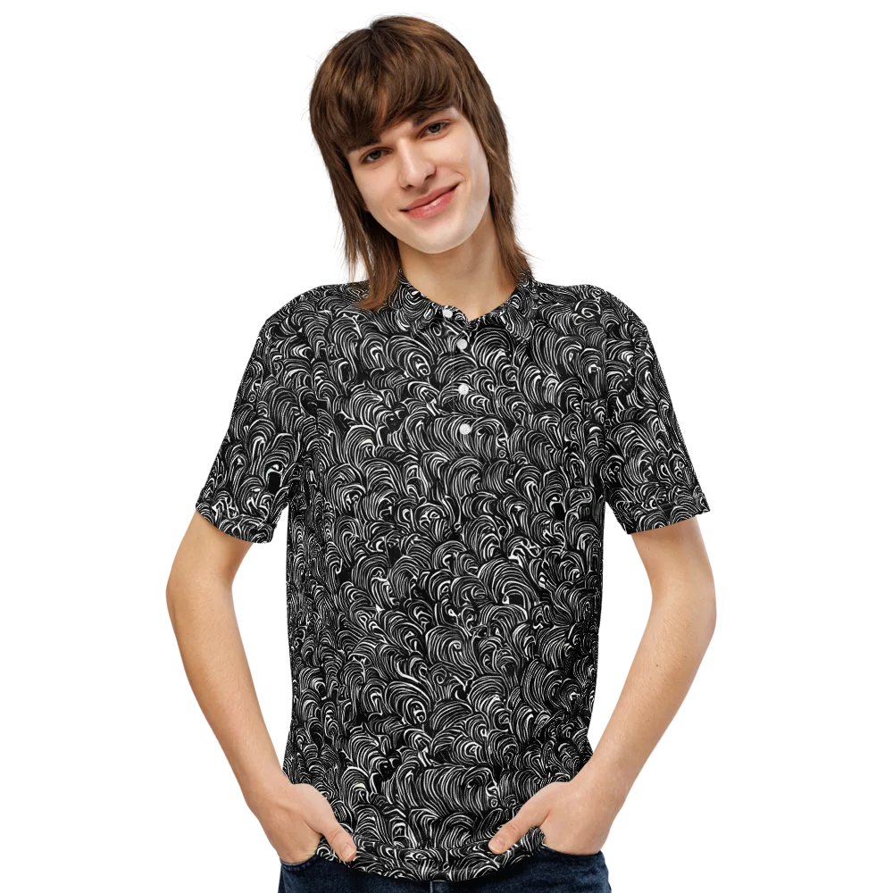 Midnight Feather on Men's Slim Fit Polo Shirt — Front