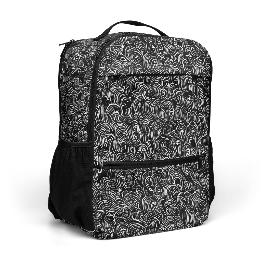 Midnight Feather on Utility Backpack — Right Front