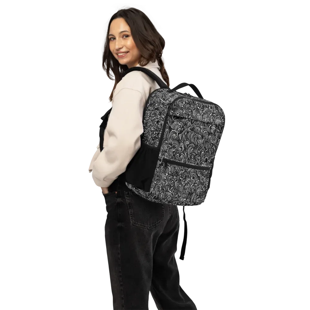 Midnight Feather on Utility Backpack — Back