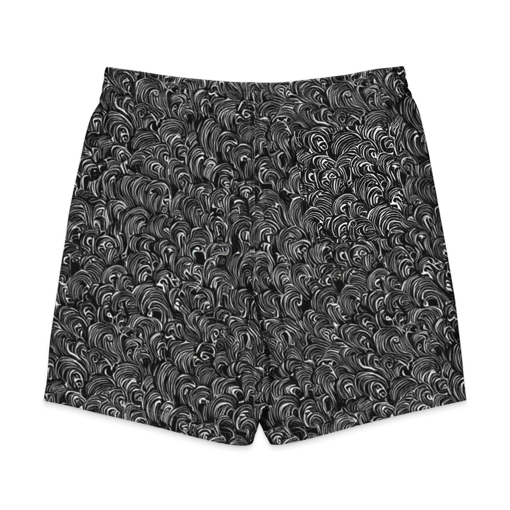 Midnight Feather on Men's Board Shorts — Back