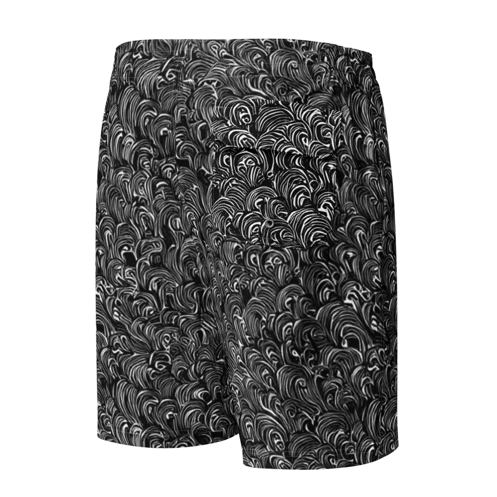Midnight Feather on Men's Board Shorts — Back