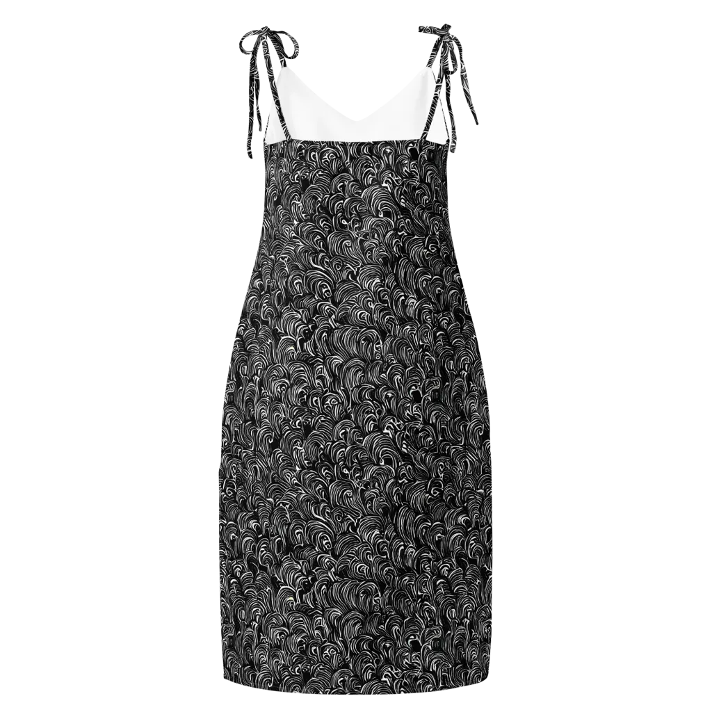 Midnight Feather on Slip Dress — Back