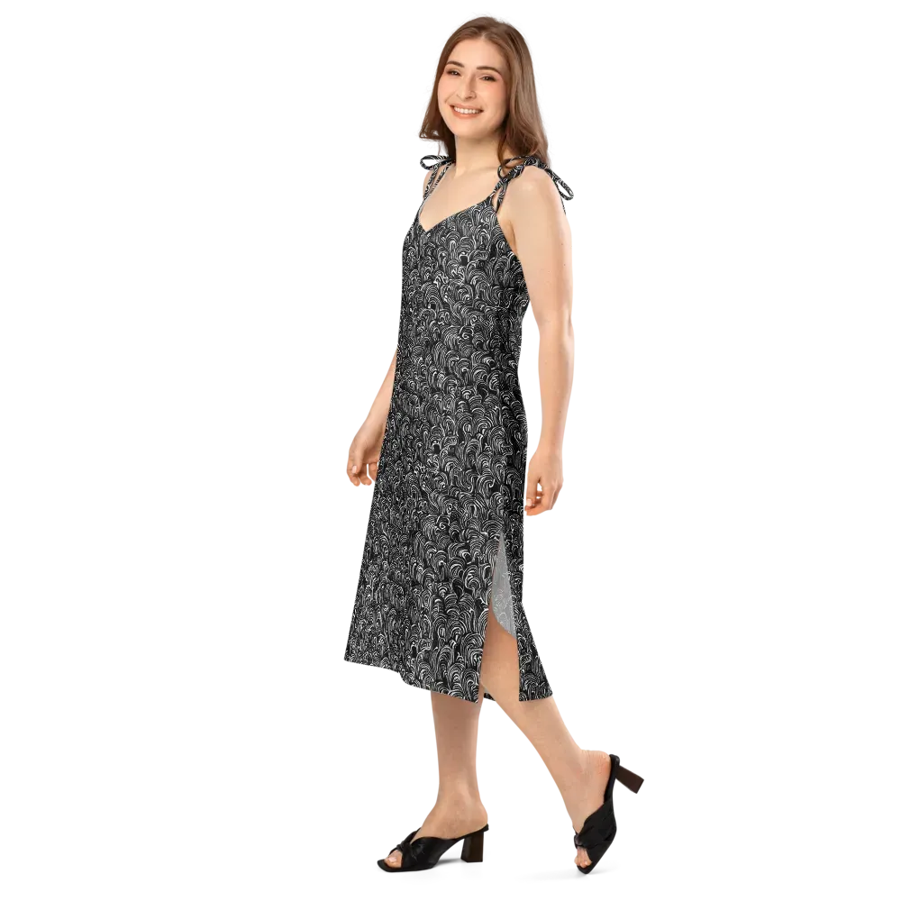 Midnight Feather on Slip Dress — Left Front