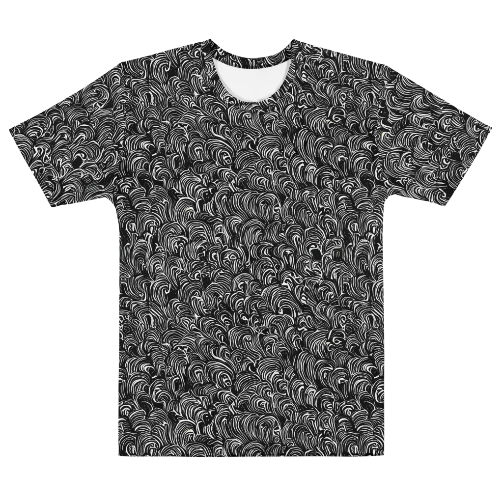 Midnight Feather on Men's Cotton Crew Neck T-Shirt — Front