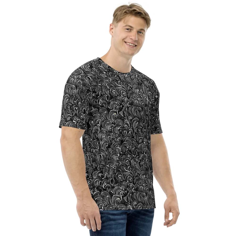 Midnight Feather on Men's Crew Neck T-Shirt — Right