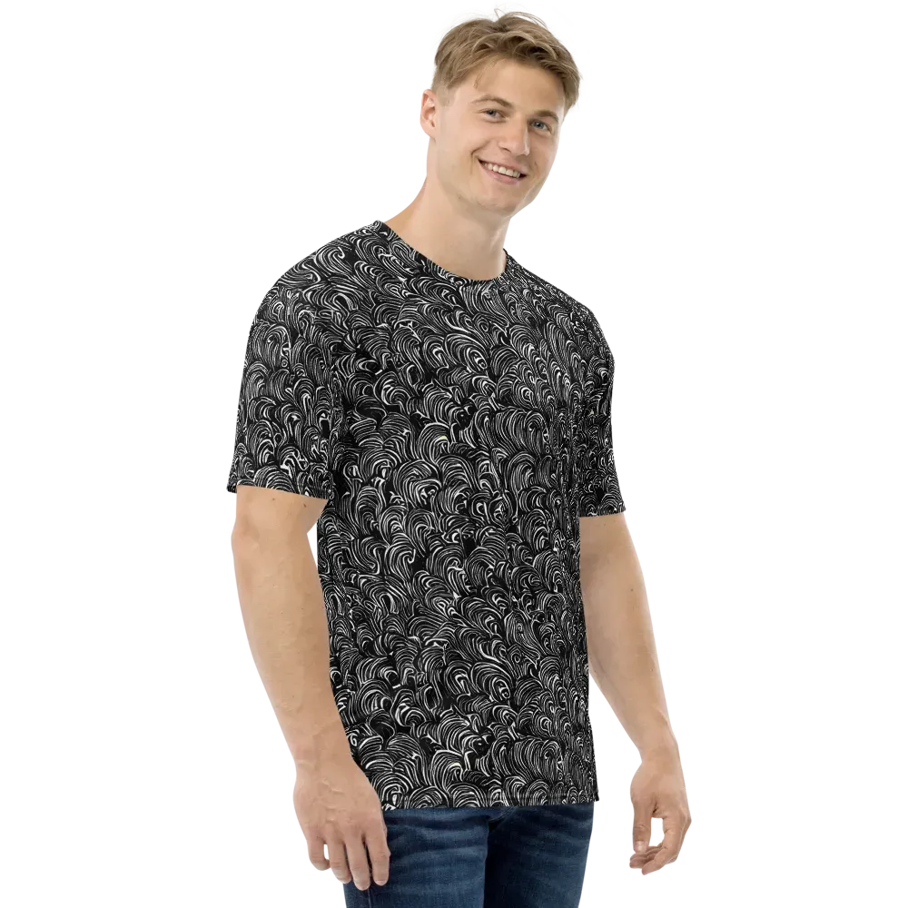Midnight Feather on Men's Crew Neck T-Shirt — Right