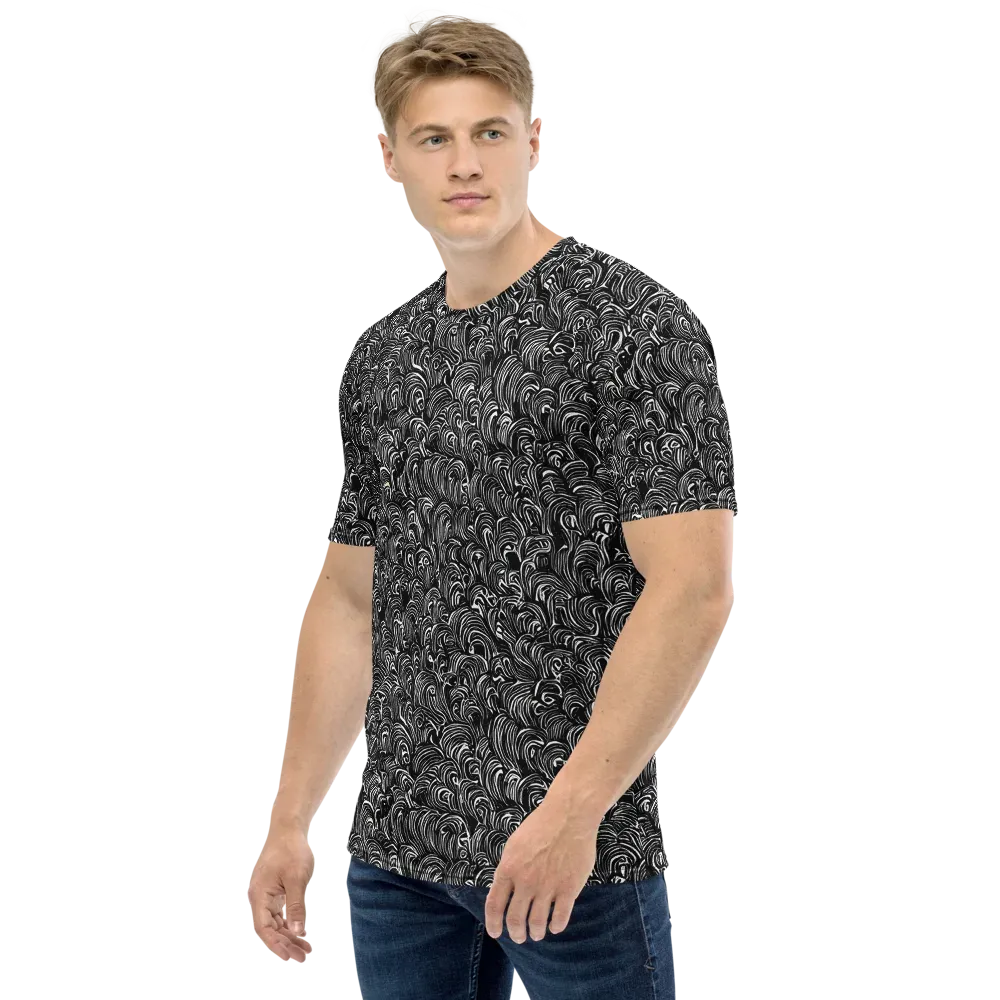 Midnight Feather on Men's Crew Neck T-Shirt — Left