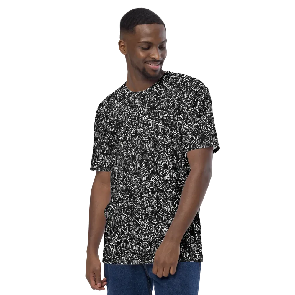 Midnight Feather on Men's Crew Neck T-Shirt — Left