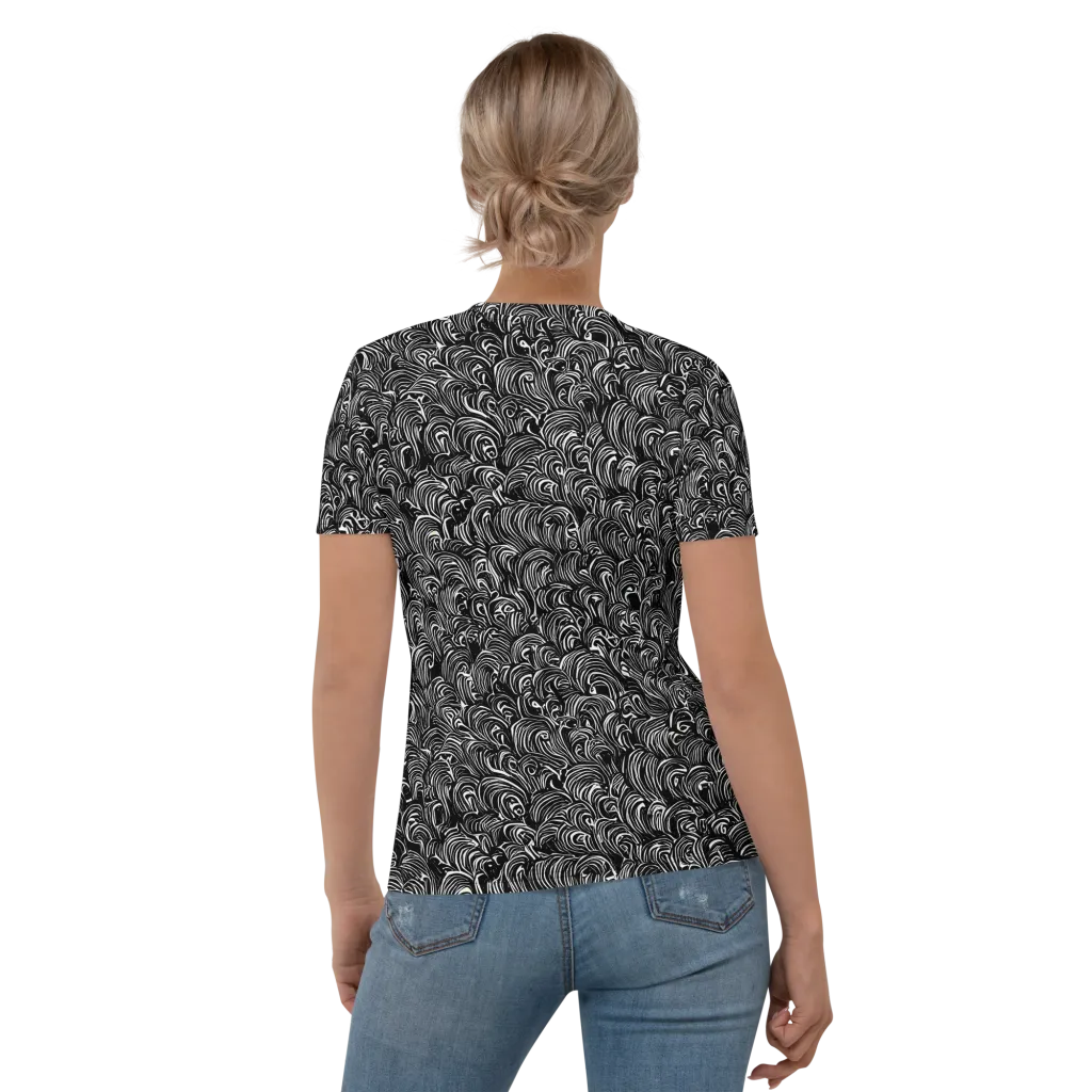 Midnight Feather on Women's Crew Neck T-Shirt — Back