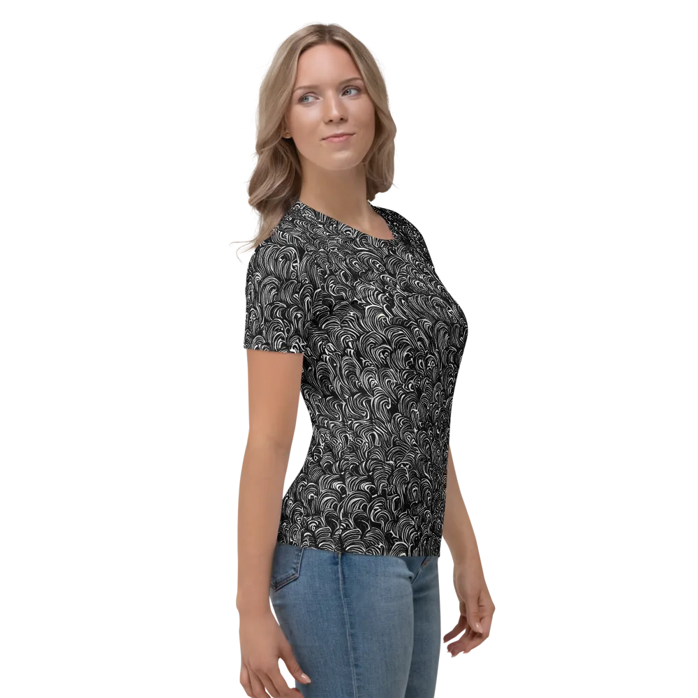Midnight Feather on Women's Crew Neck T-Shirt — Right