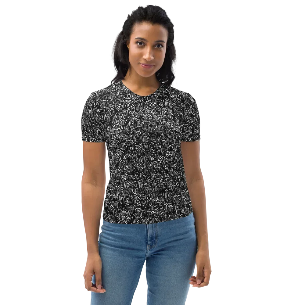 Midnight Feather on Women's Crew Neck T-Shirt — Front