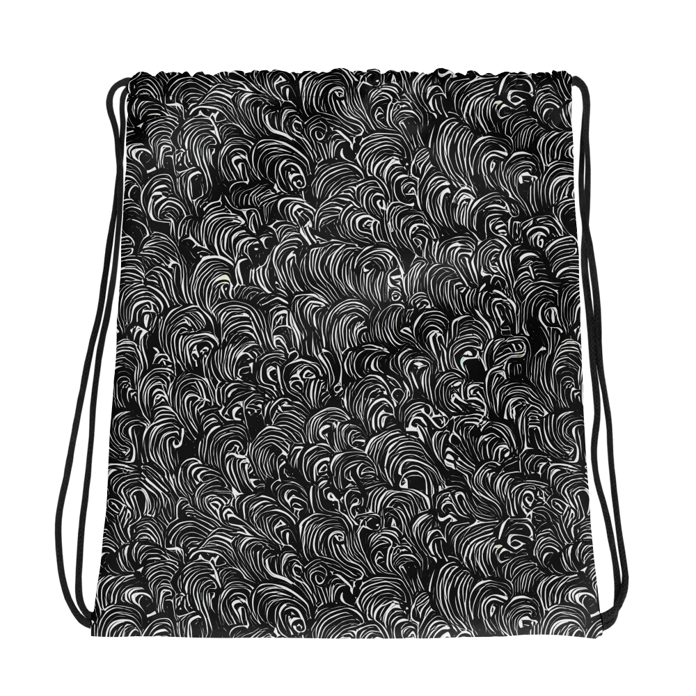 Midnight Feather on Drawstring Bag — Photo
