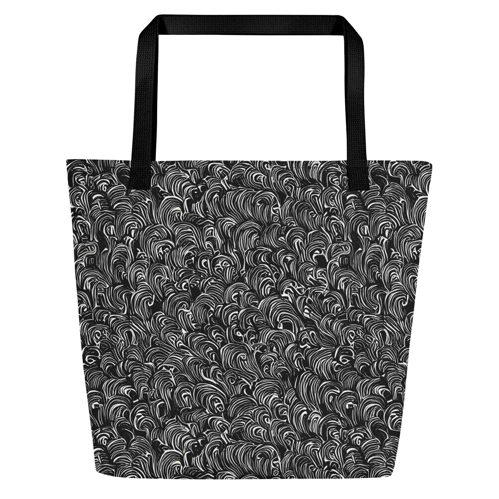 Midnight Feather on Large Tote Bag W/ Pocket — Front
