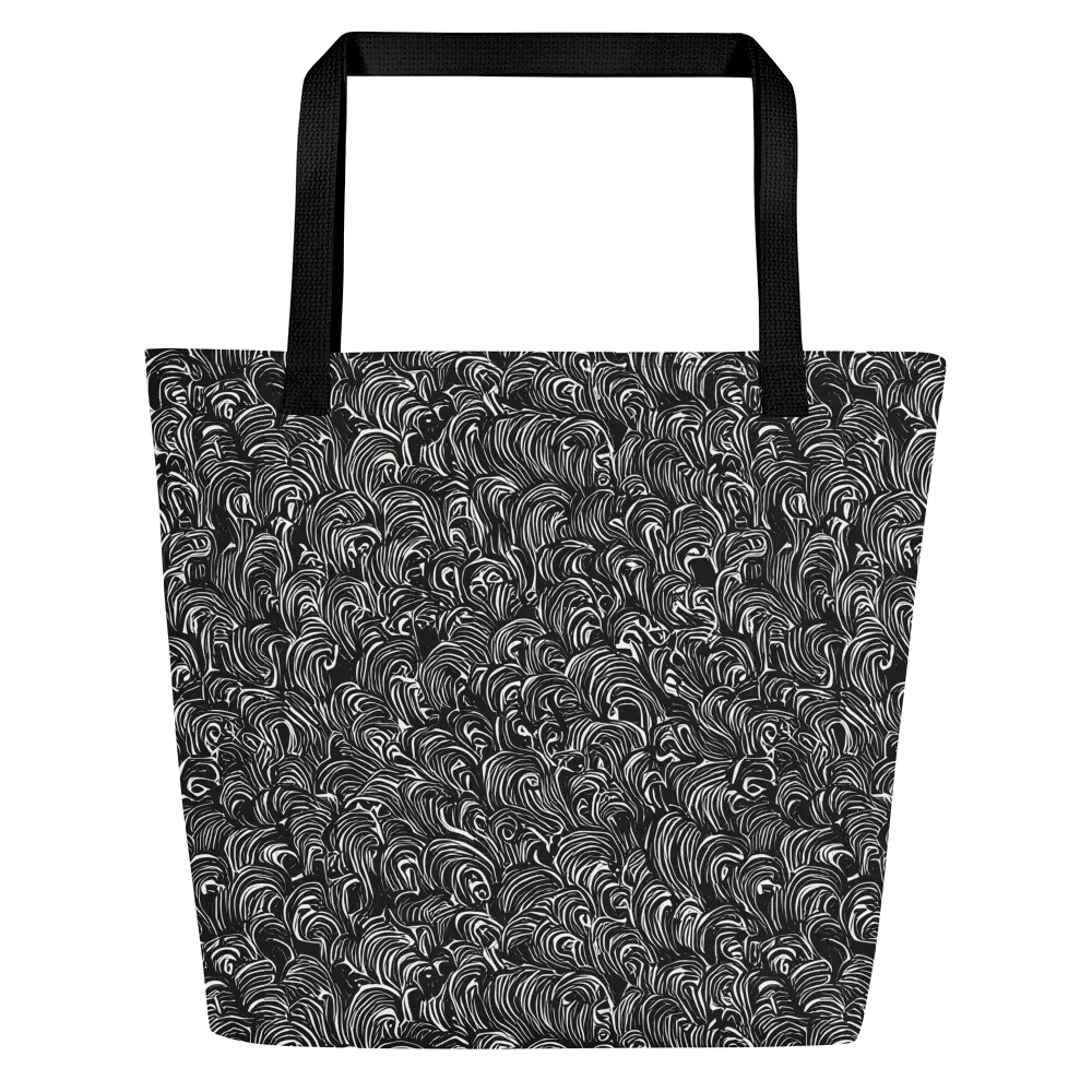 Midnight Feather on Large Tote Bag W/ Pocket — Front