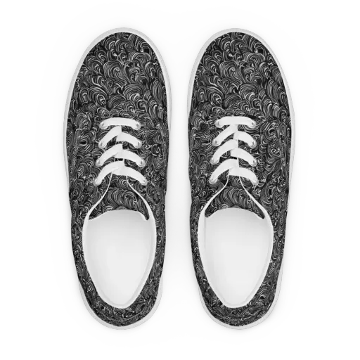 Midnight Feather on a Men's Lace-Up Canvas Shoes