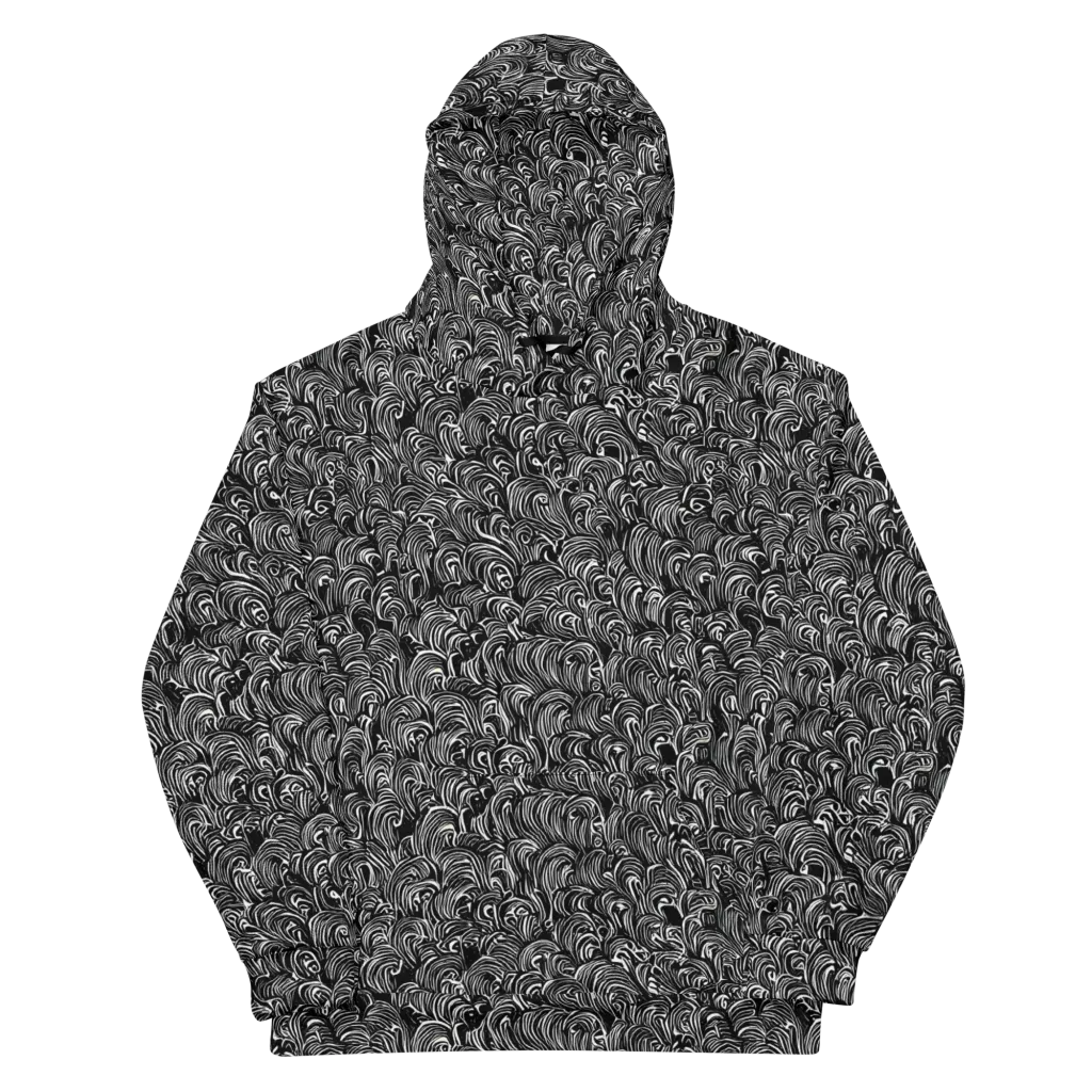 Midnight Feather on Cotton Hoodie — Front