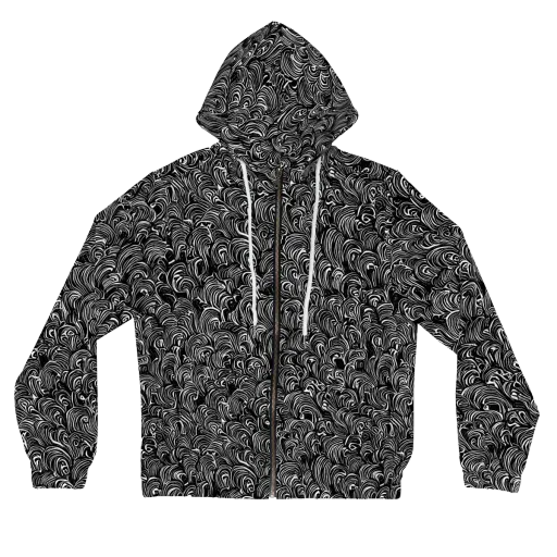 Midnight Feather on a Women's Full-Zip Hoodie