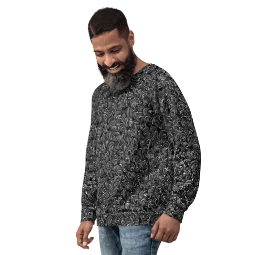 Midnight Feather on a Sweatshirt