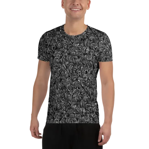 Midnight Feather on a Men's Athletic T-Shirt