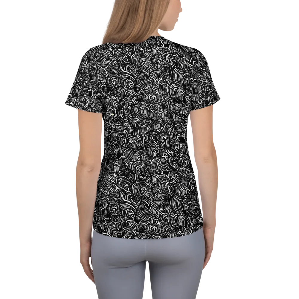 Midnight Feather on Women's Athletic T-Shirt — Back