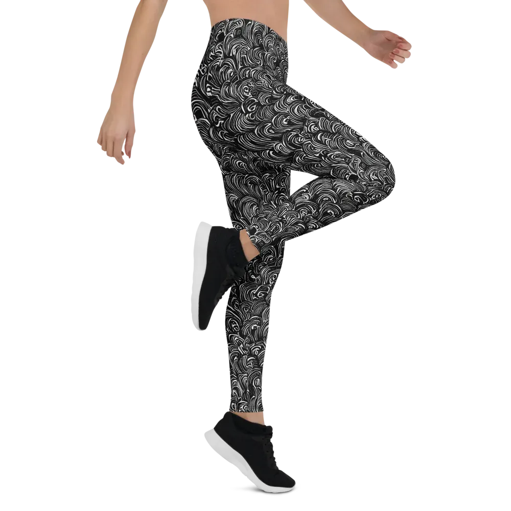 Midnight Feather on Leggings — Right