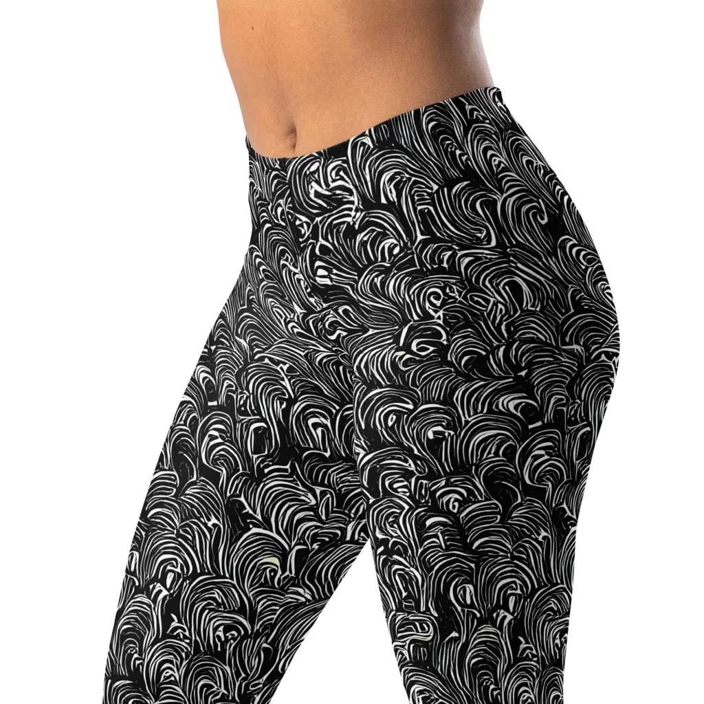 Midnight Feather on Leggings — Left Front