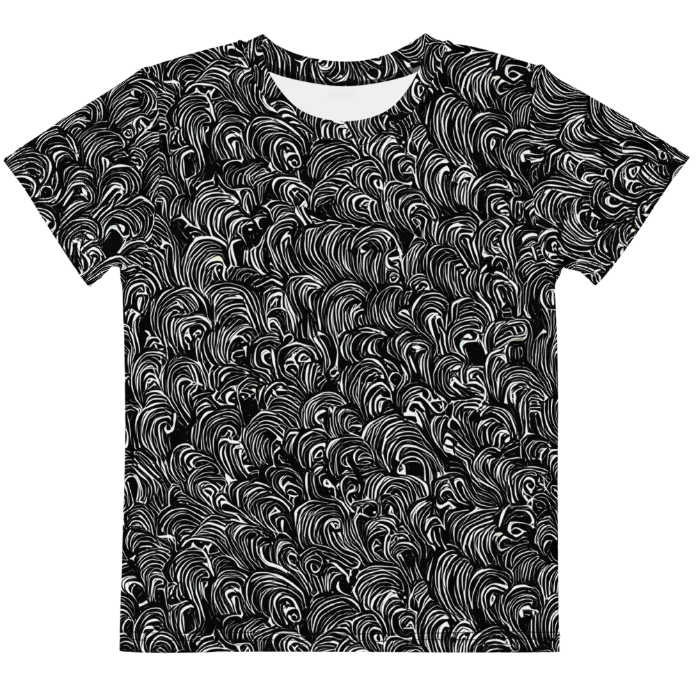 Midnight Feather on Kids Crew Neck T-Shirt — Front