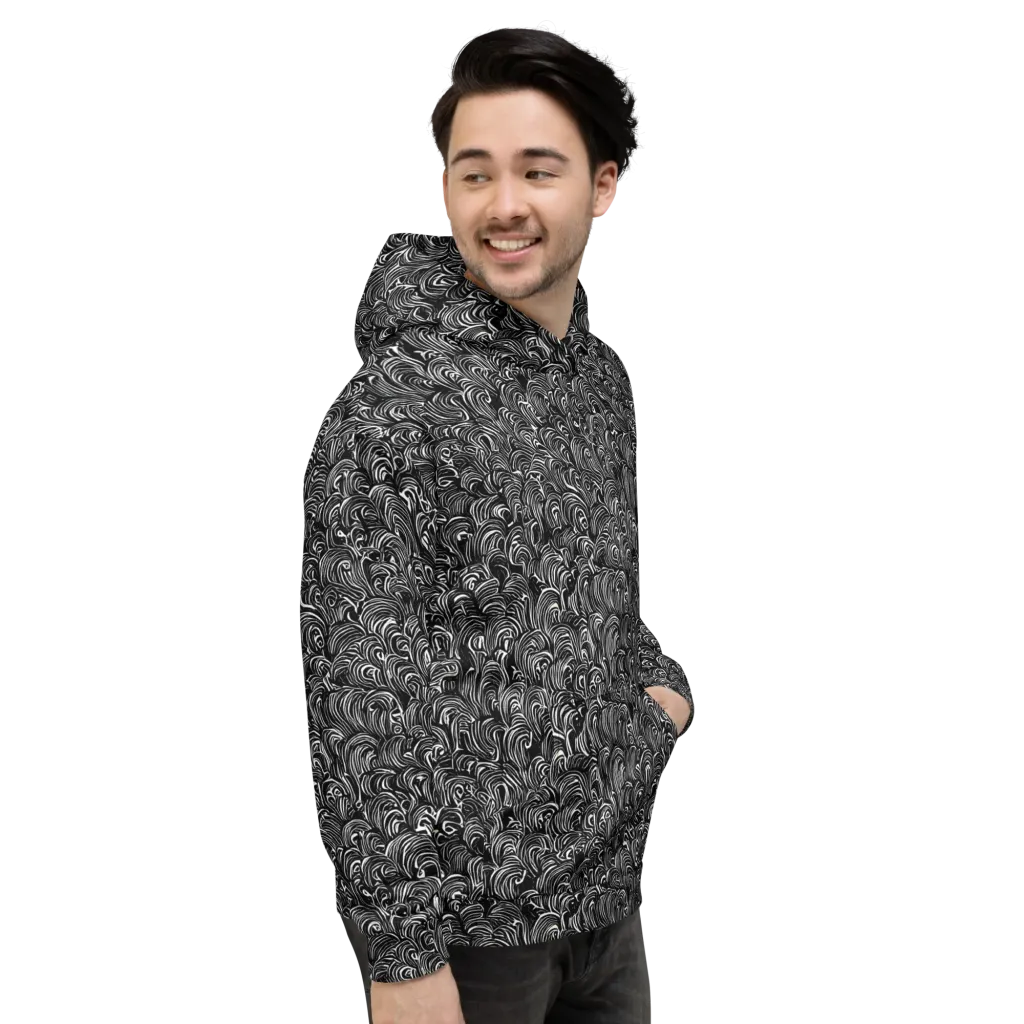 Midnight Feather on Hoodie — Right