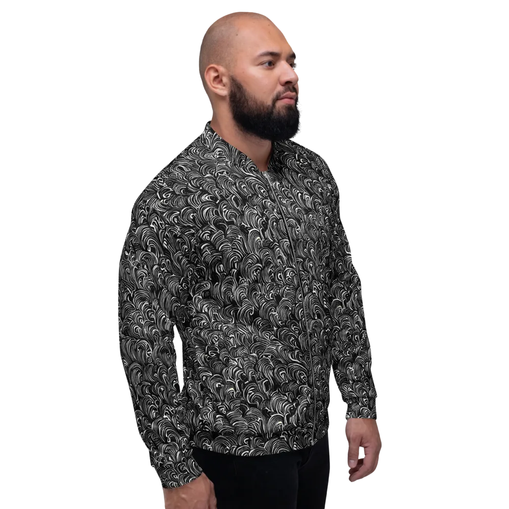 Midnight Feather on Bomber Jacket — Right