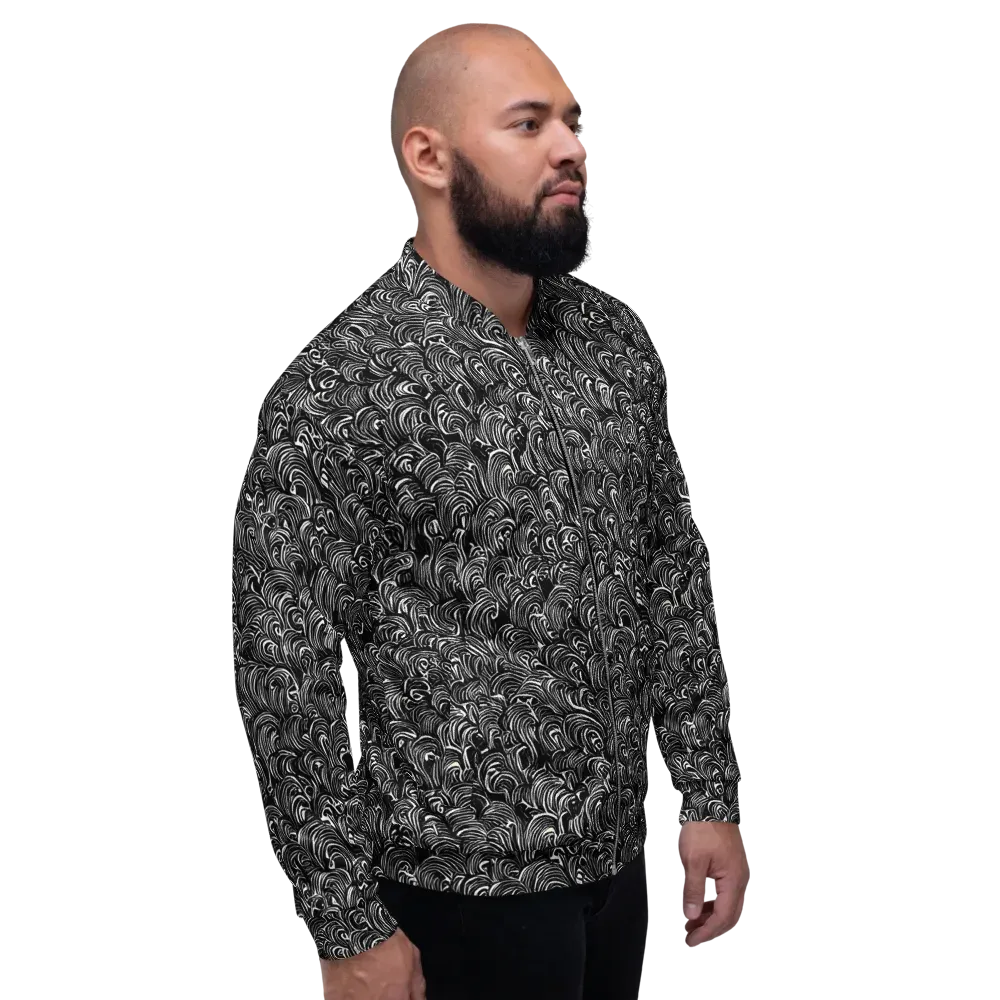 Midnight Feather on Bomber Jacket — Right