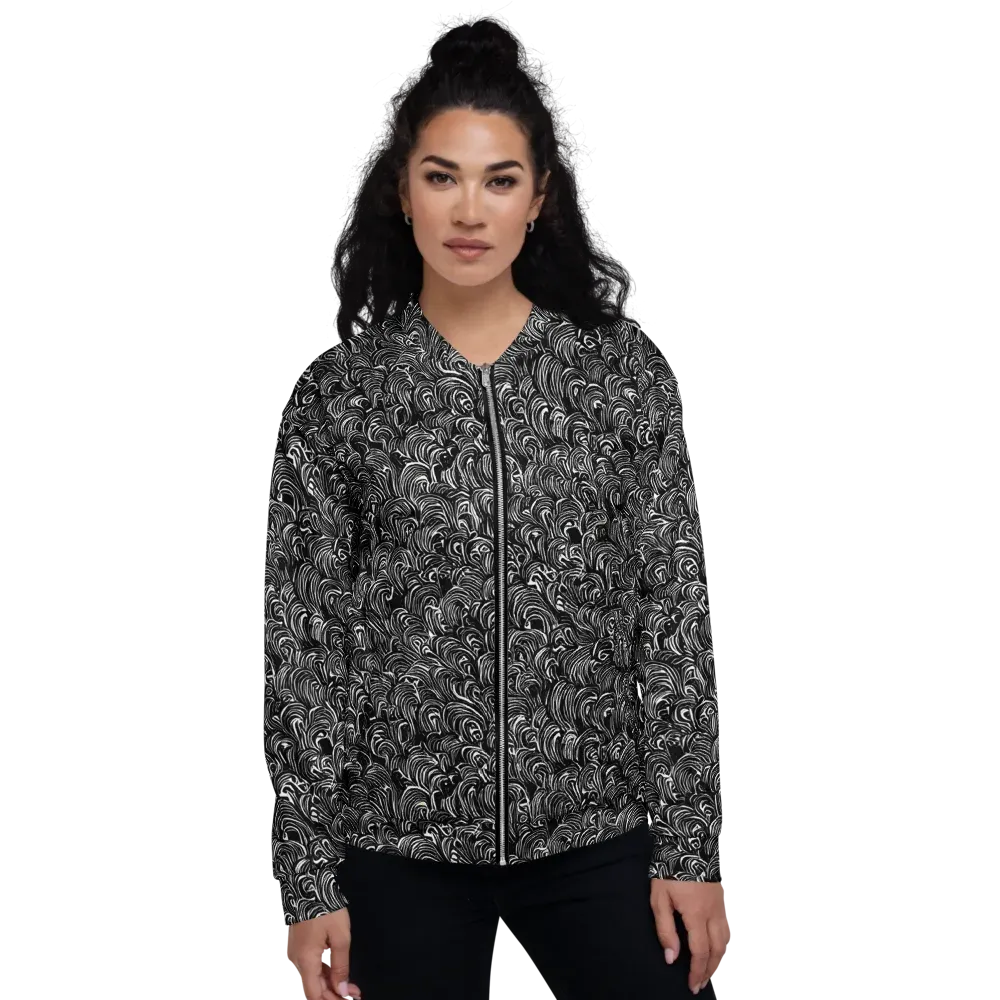 Midnight Feather on Bomber Jacket — Front
