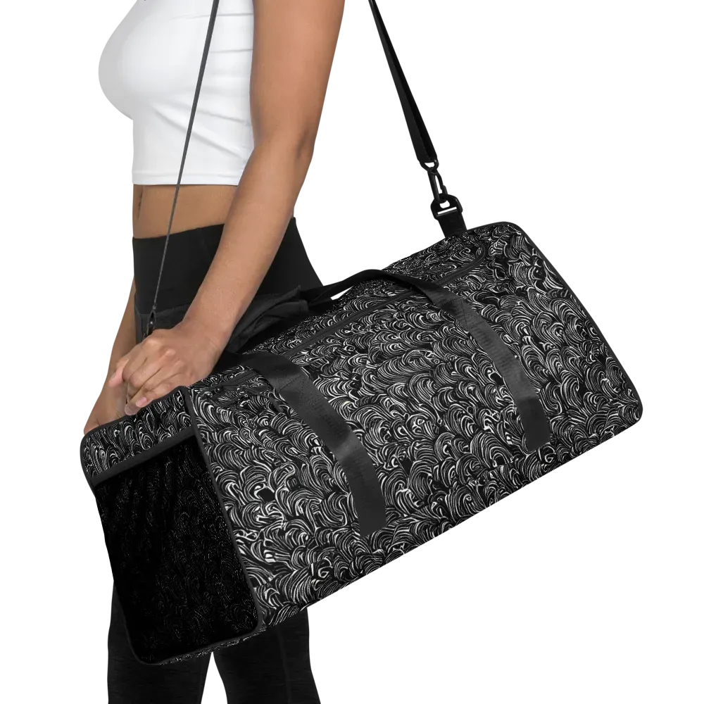 Midnight Feather on Duffle Bag — Front