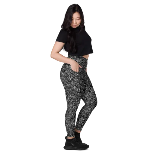Midnight Feather on a Leggings with Pockets