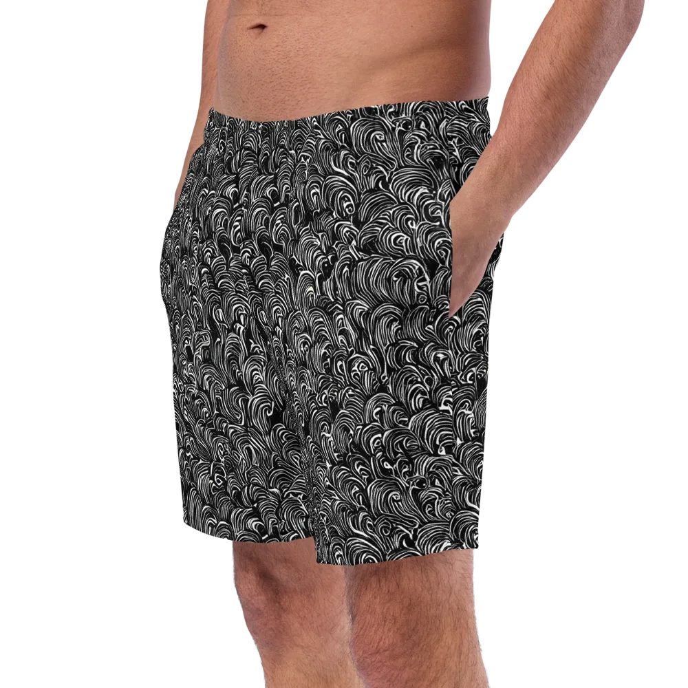 Midnight Feather on Swim Trunks — Left Front