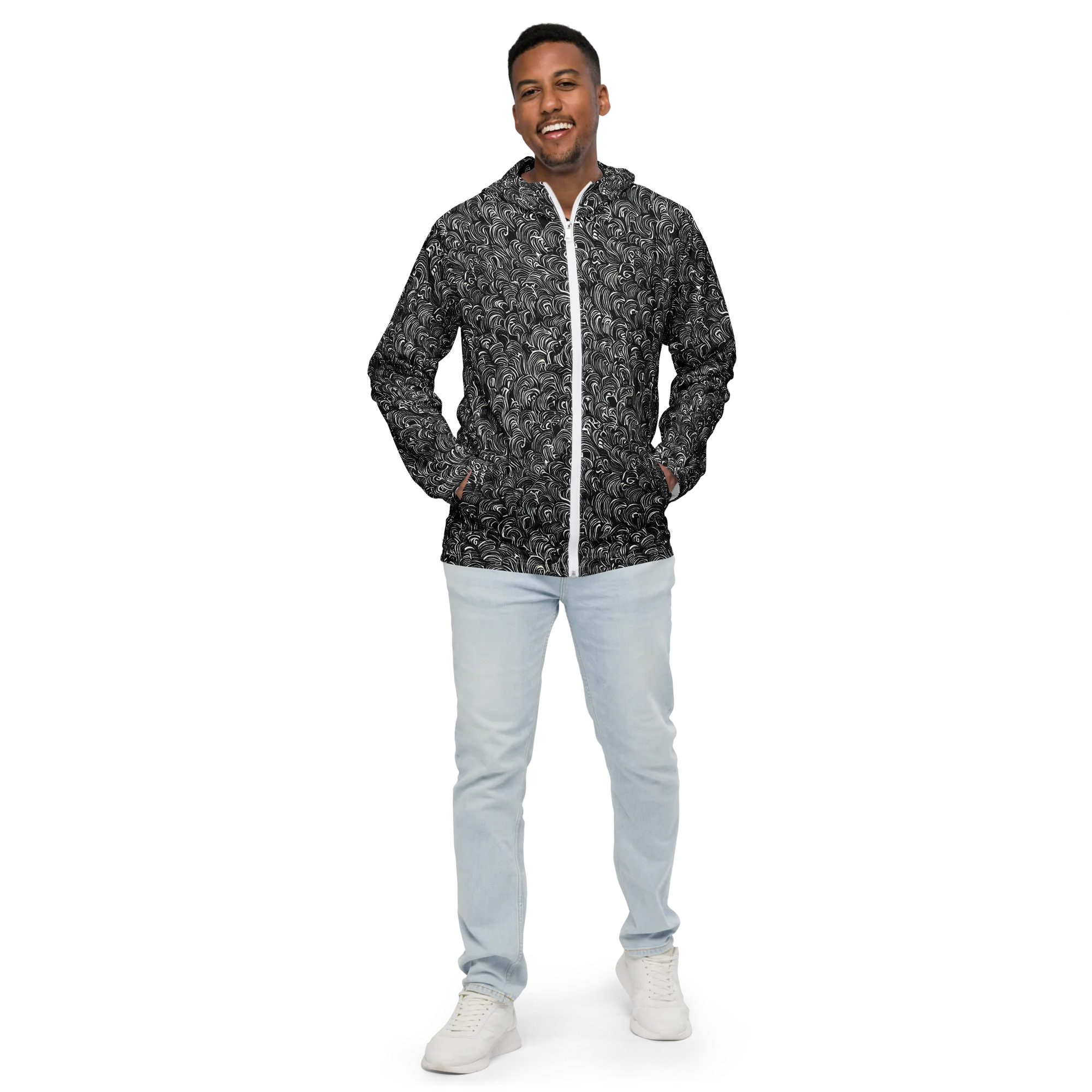 Midnight Feather on Men's Windbreaker — Front