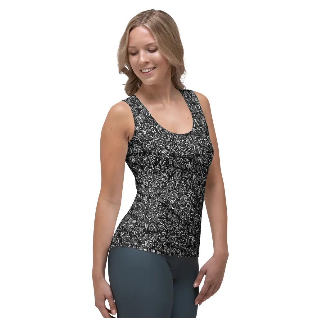 Midnight Feather on Women's Tank Top — Right Front