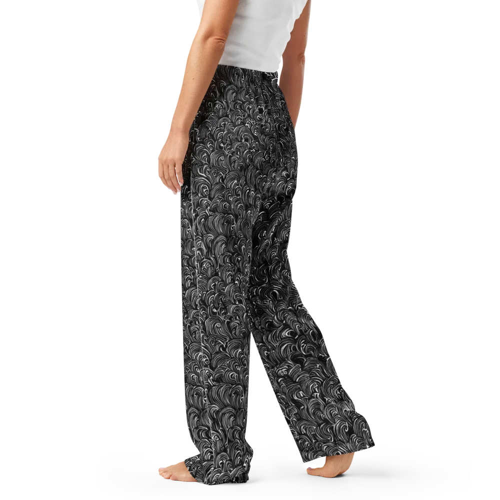 Midnight Feather on Women's Pajama Pants — Left