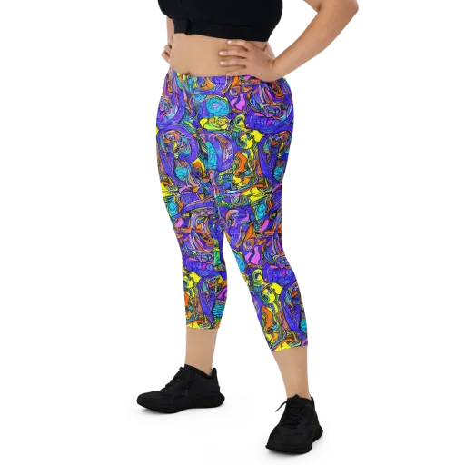 Electric Opulence on a Capri Leggings