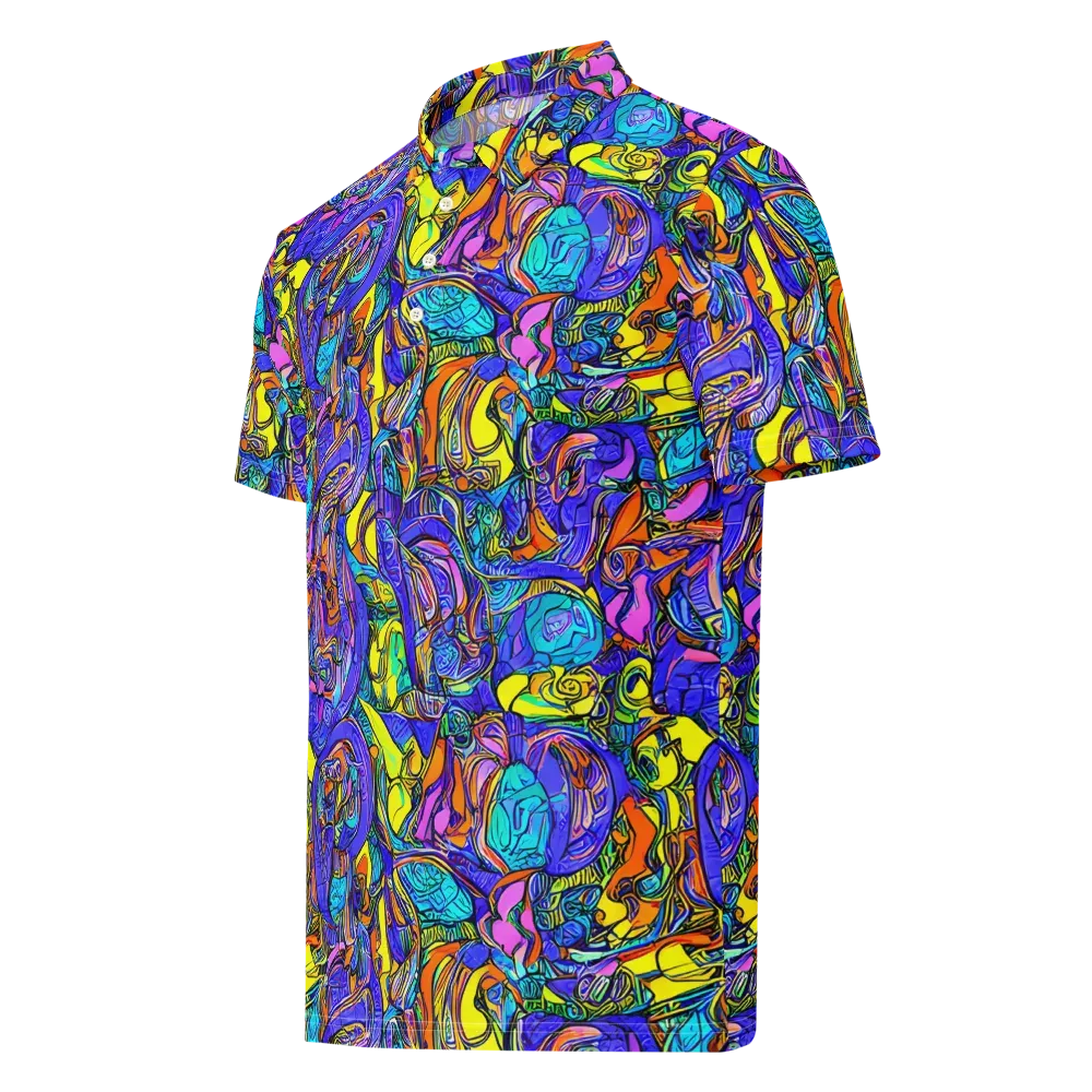 Electric Opulence on Men's Slim Fit Polo Shirt — Left Front