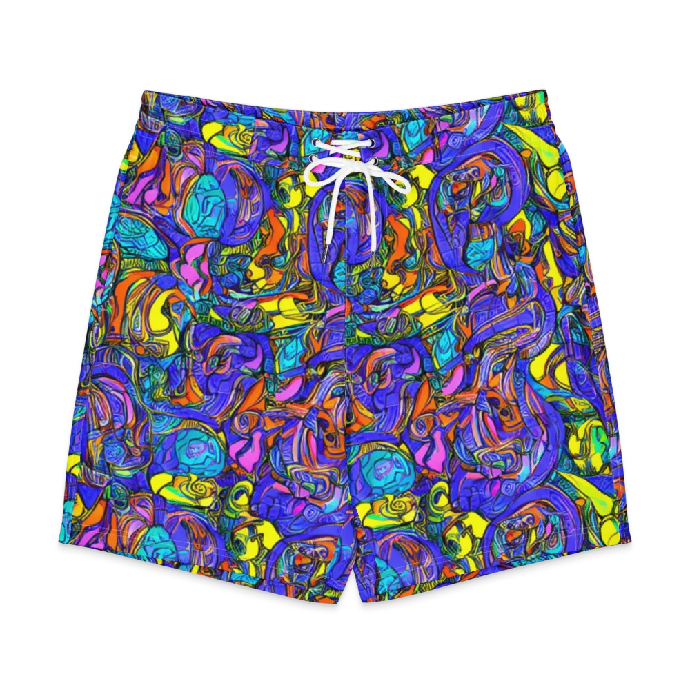 Electric Opulence on Men's Board Shorts — Front