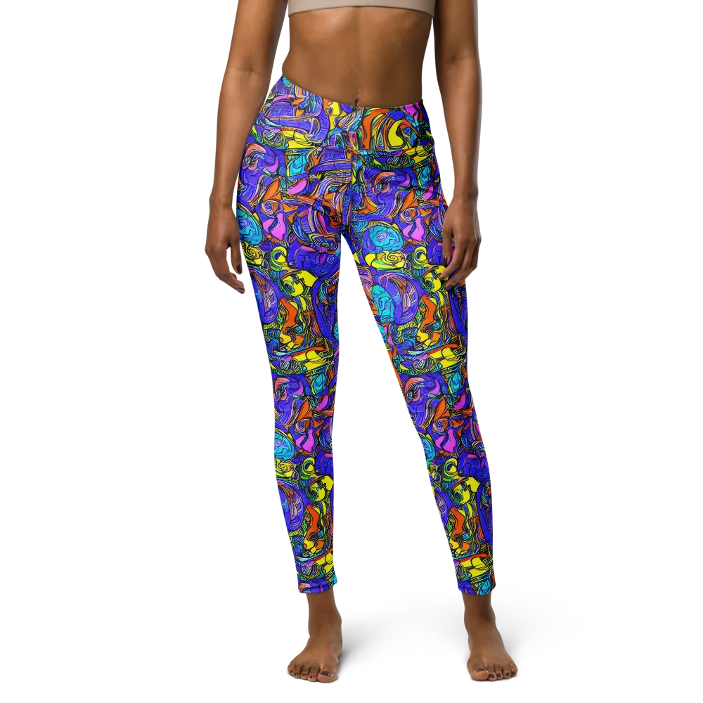Electric Opulence on Yoga Leggings — Front