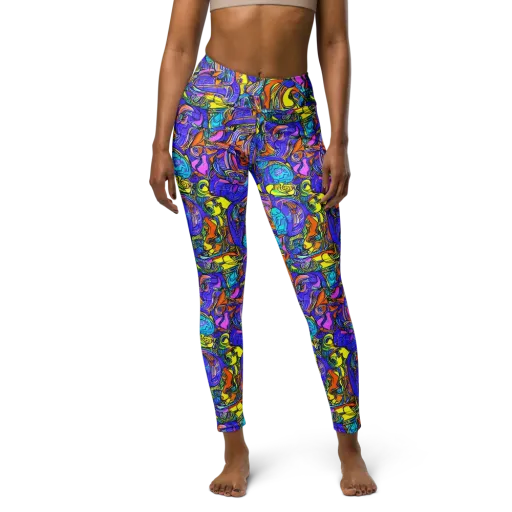 Electric Opulence on a Yoga Leggings
